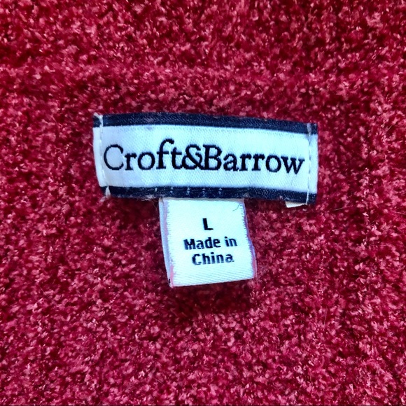 EUC Fuzzy, Ribbed, Popcorn Knit, V-Neck Croft & Barrow Sweater - Picture 3 of 3